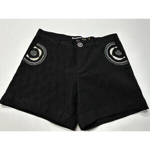 Desigual UK Womens Black Shorts Textured Size 28